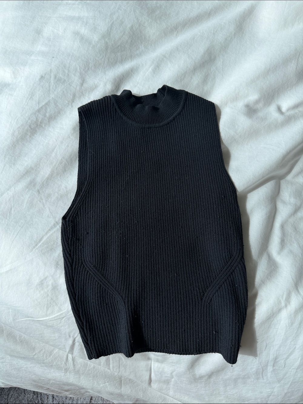 Abercrombie & Fitch Black Ribbed Mock Neck Tank Top